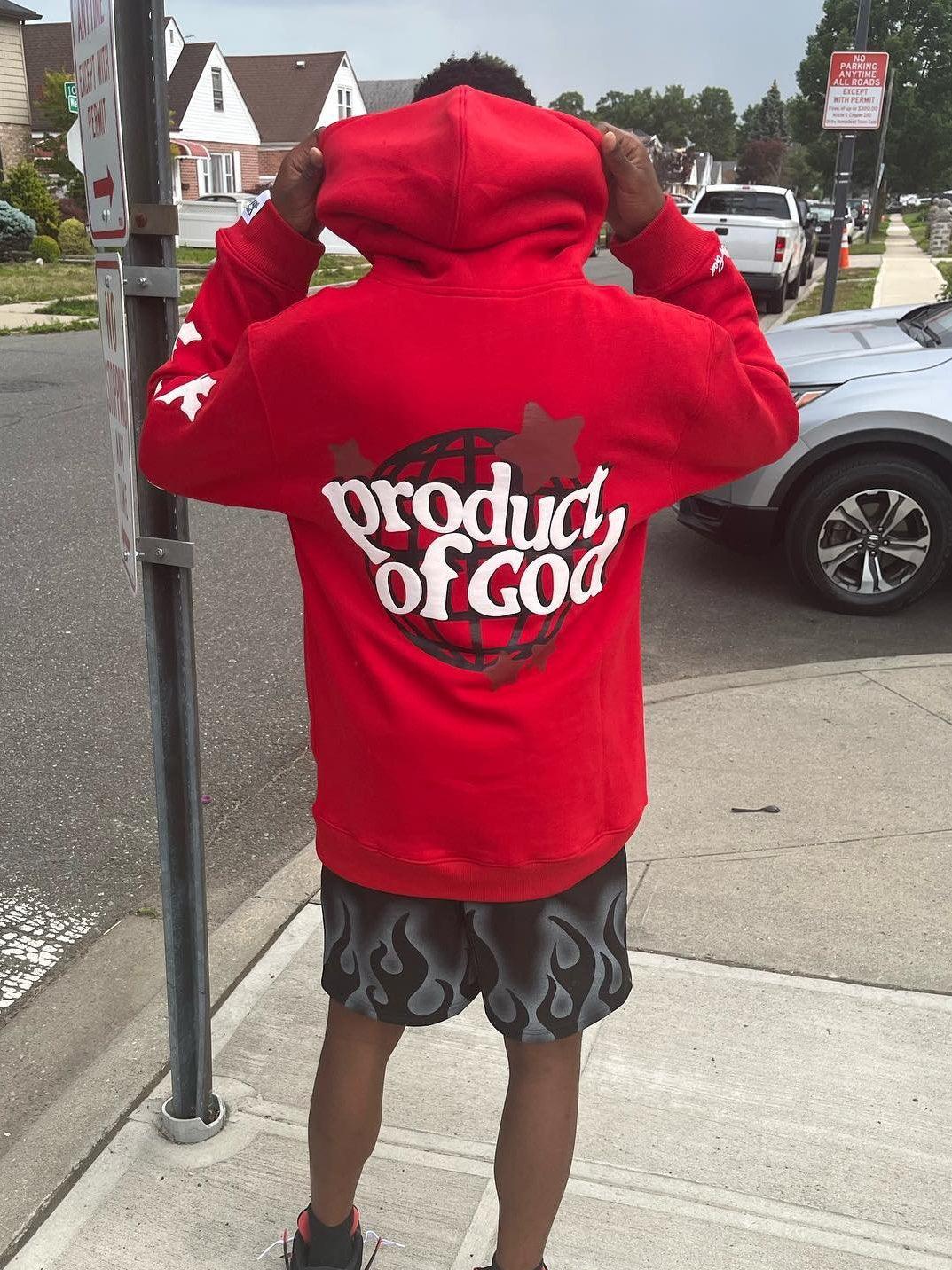 Pocket Drawstring Printed Hoodie Men - WOMONA.COM