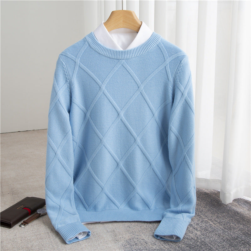 Fashion Woolen Sweater Men's Solid Color - WOMONA.COM