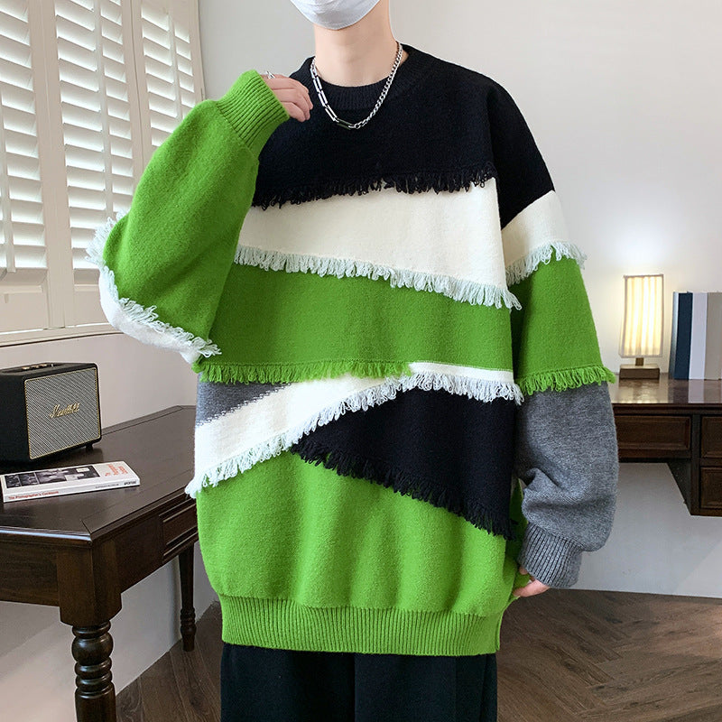 Long Sleeve Sweater Men's Knitwear Korean Style - WOMONA.COM