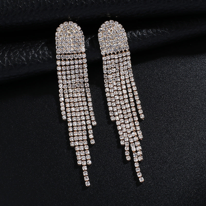 European And American Exaggerated Tassel Earrings Women's - WOMONA.COM