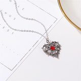 Necklace Personality Gothic Ruby Heart Necklace - WOMONA.COM