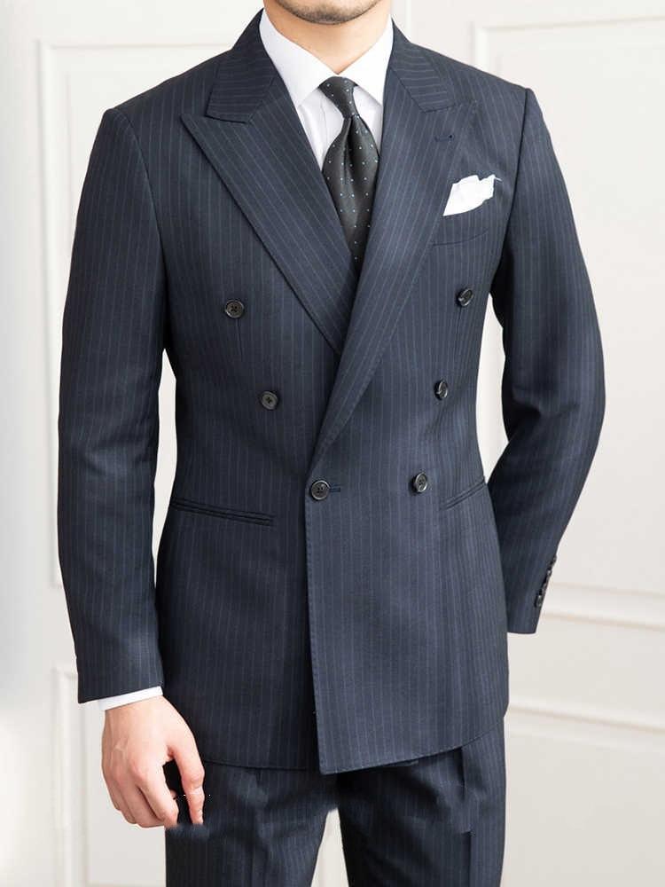 A Stripe Slim Fit Casual Retro Suit