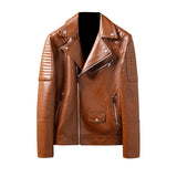 Spring And Autumn Slim-fitting Biker Leather Jacket - WOMONA.COM