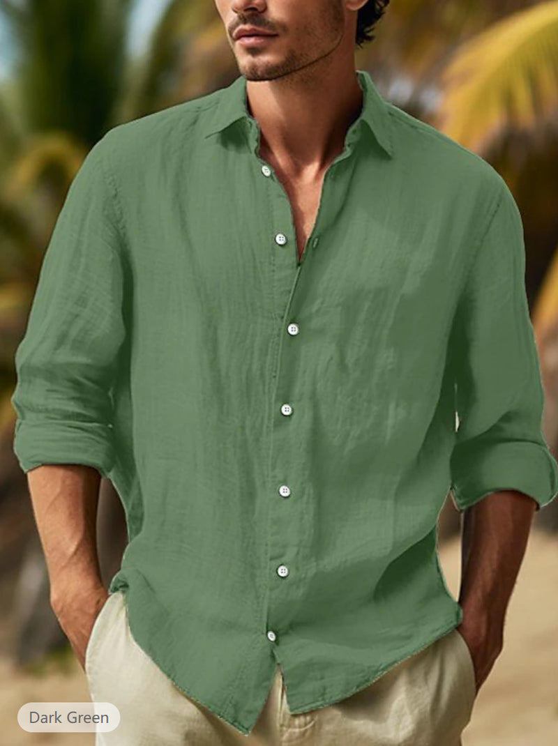 Men's Casual Solid Color Plus Size Shirt