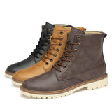 Men's leather boots British Martin boots - WOMONA.COM