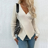 Irregular Cross Sweater Women's Top - WOMONA.COM