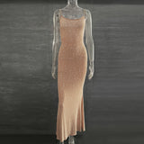 Light Diamond Sexy Suspender Mermaid Dress Gown - WOMONA.COM