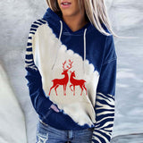 Snowman Print Crew Neck Hoodie Long Sleeve Sweatshirt - WOMONA.COM