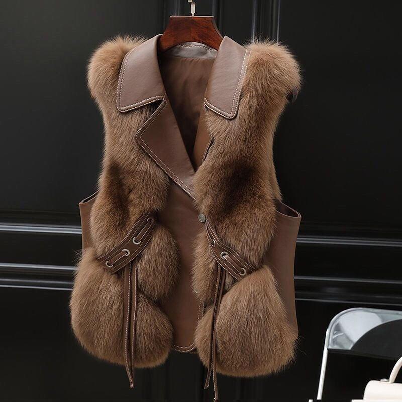 Fur Vest Short Coat Autumn And Winter New Patchwork - WOMONA.COM