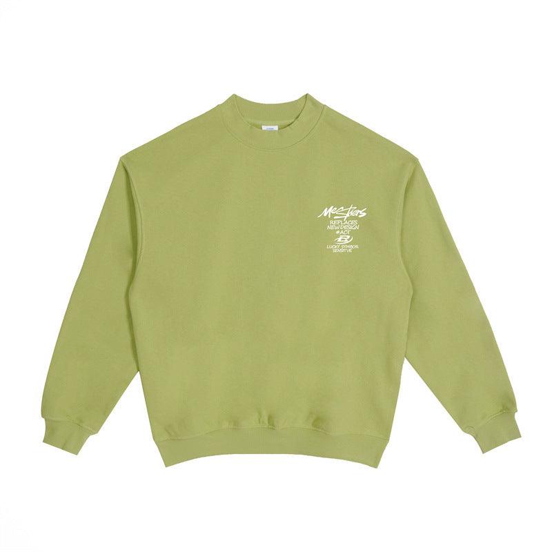 Loose English Printed Round Neck Hoodie For Men - WOMONA.COM