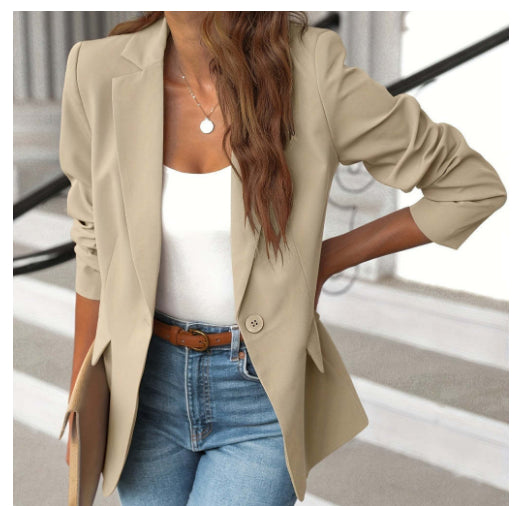 Women's lapel button-front blazer