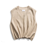 V-neck men and women knitted vest - WOMONA.COM