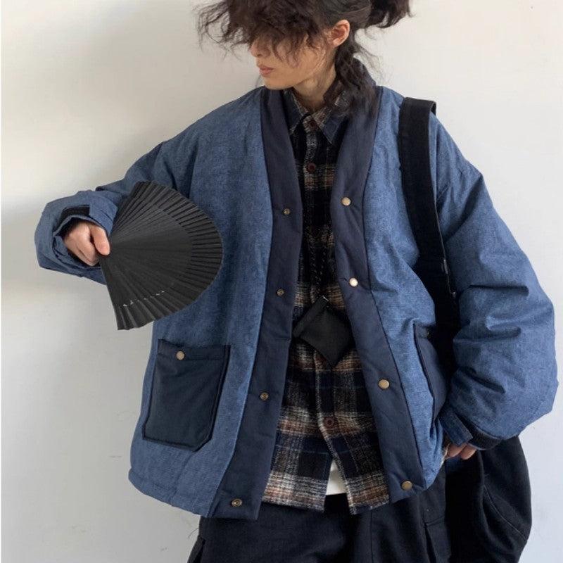 Vintage Single-breasted Cotton-padded Coat Men's - WOMONA.COM