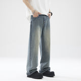 Men's Loose Ice Blue Trousers American Style - WOMONA.COM