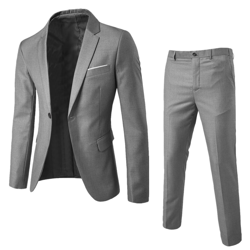 Traje de dos piezas, estilo formal, profesional, de negocios, corte ajustado, estilo coreano