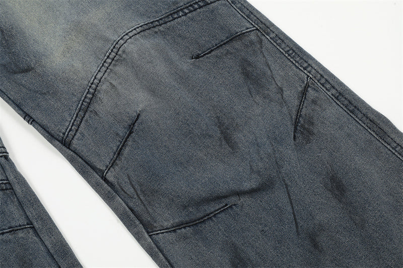 Fashion Painting Splash Ink Pressure Line Jeans Men - WOMONA.COM