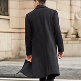 British Men's Long Trench Coat Woolen Coat - WOMONA.COM