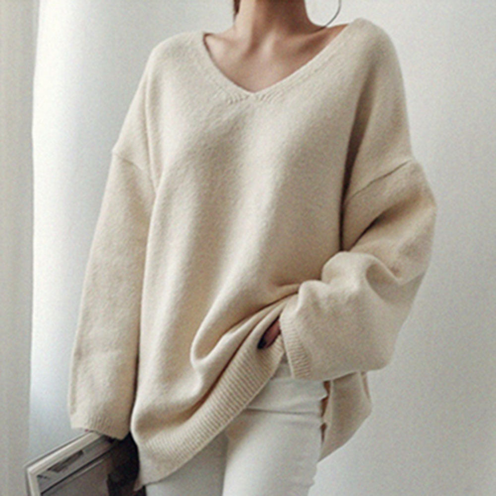 Women's Relaxed Knit Sweater - WOMONA.COM
