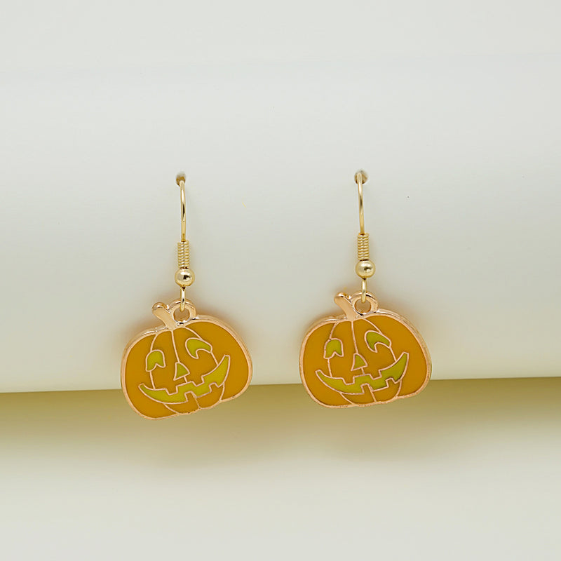 Halloween Earrings Cute Pumpkin Spooky Oil Drip Alloy Earrings Jewelry - WOMONA.COM