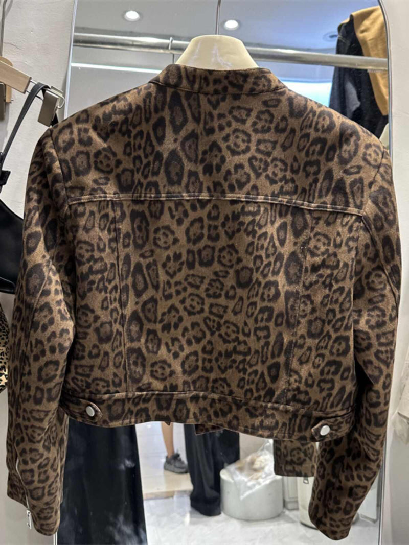 Hong Kong Style Short Leopard Print Coat