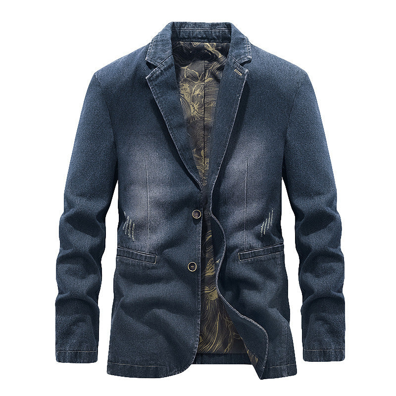 Handsome Fit Suit Spring And Autumn Denim Jacket