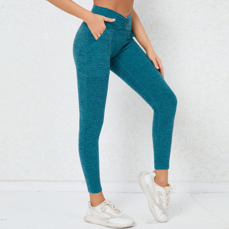 Pocket Quick-dry Hip Raise Skinny Yoga Pants