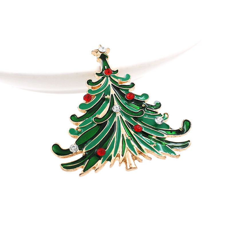 Christmas Tree Brooch Pin Women Girls Jewelry - WOMONA.COM