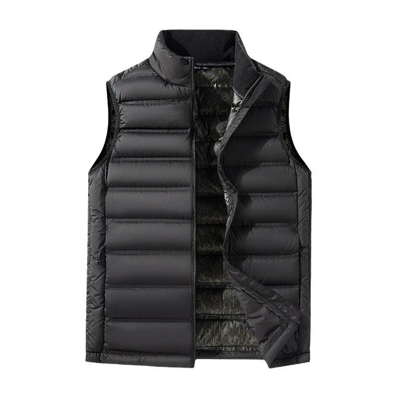 Plus Size Down Stand-up Collar Thermal Thick Graphene Vest Waistcoat - WOMONA.COM