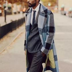 Loose plaid lapel casual coat jacket men - WOMONA.COM