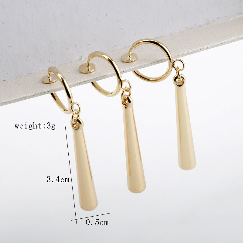 Long Drop Earrings Ear Clips - WOMONA.COM