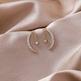 Zircon Moon Xingyue Earrings - WOMONA.COM