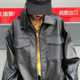 Harajuku couple motorcycle leather jacket - WOMONA.COM