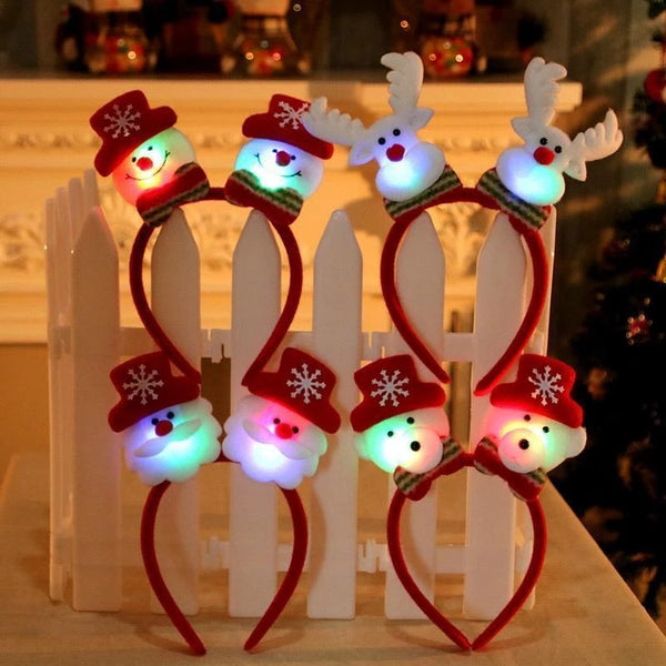 Christmas headband with lights - WOMONA.COM