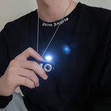 Luminous Small Camera Ball Titanium Steel Necklace Can Sound - WOMONA.COM