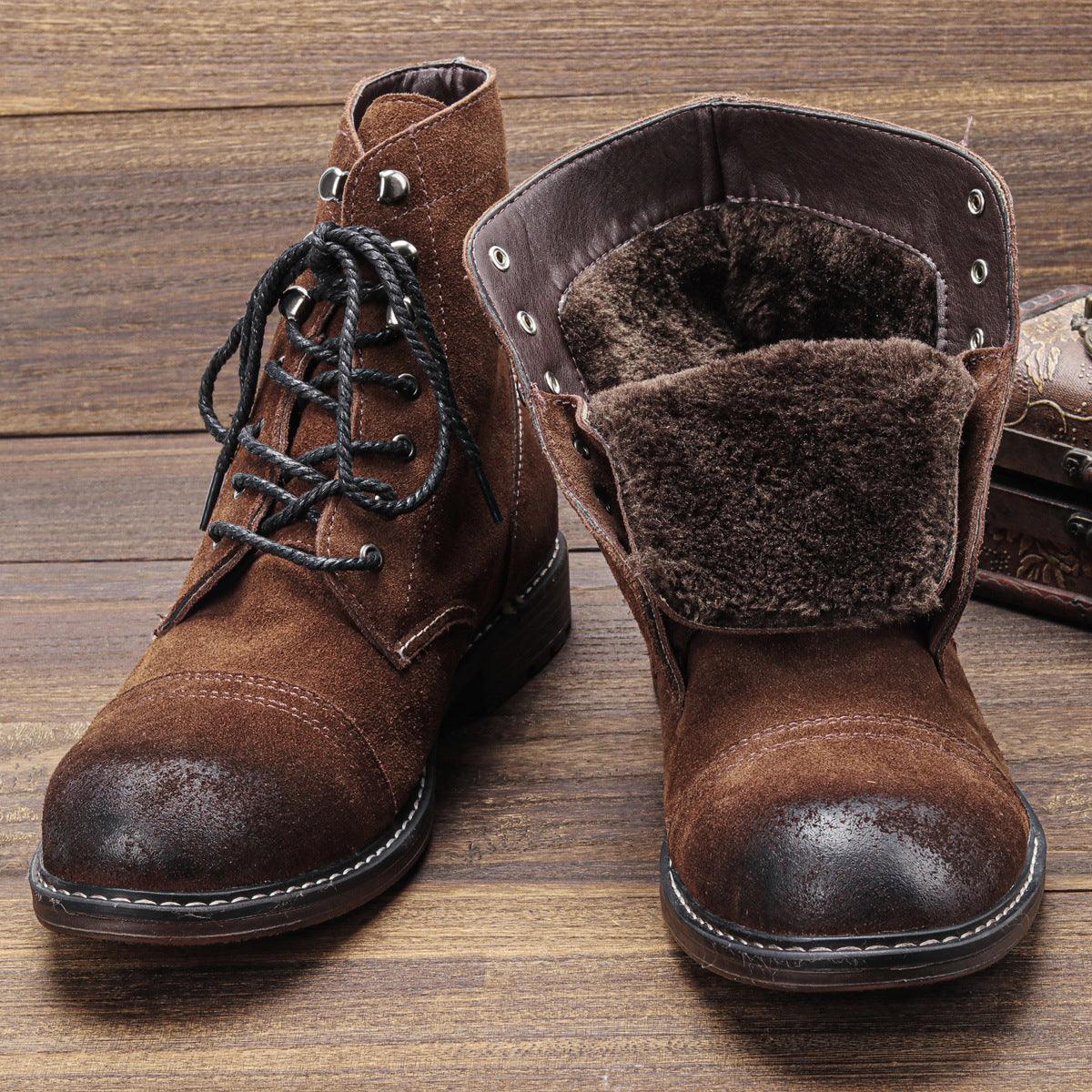 Men's Martin Top Layer Cowhide Boots - WOMONA.COM