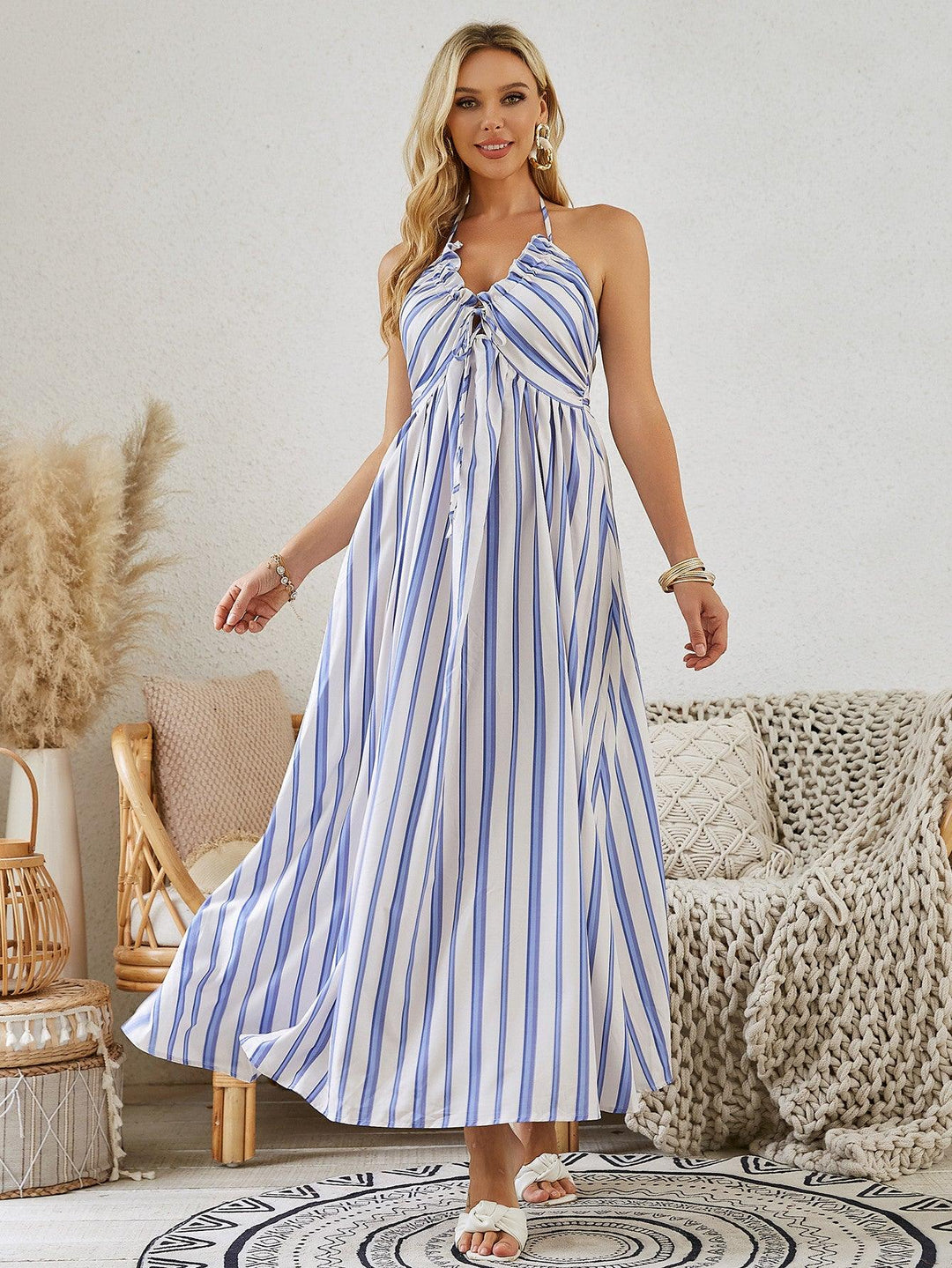Women's Summer Sleeveless Flowy Beach Dress - WOMONA.COM