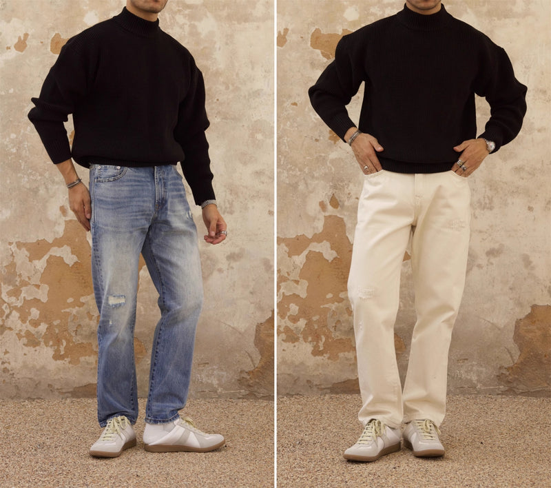 Thickened Half-high Collar Sweater Men's Cotton Thick - WOMONA.COM