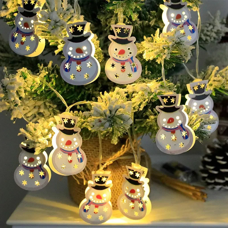 Weihnachts-LED-Lichterkette mit Weihnachtsmann, Elch, Schneemann, Weihnachtsschmuck, Lichterkette, Weihnachtsschmuck, Neujahrsgeschenk für Weihnachten, Navidad