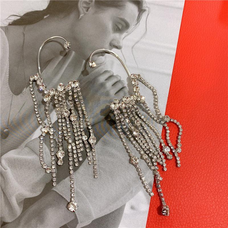 Luxury Silver Personalized Fashion Tassel Earrings - WOMONA.COM