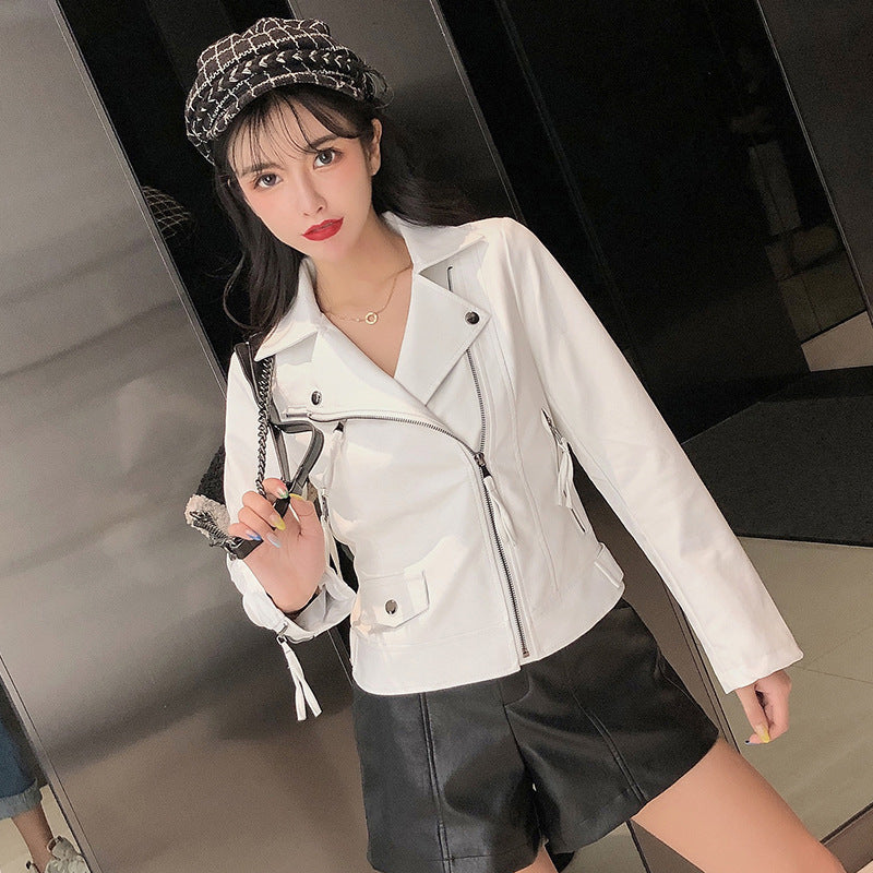 Small Leather Jacket Women's Short Korean Version - WOMONA.COM