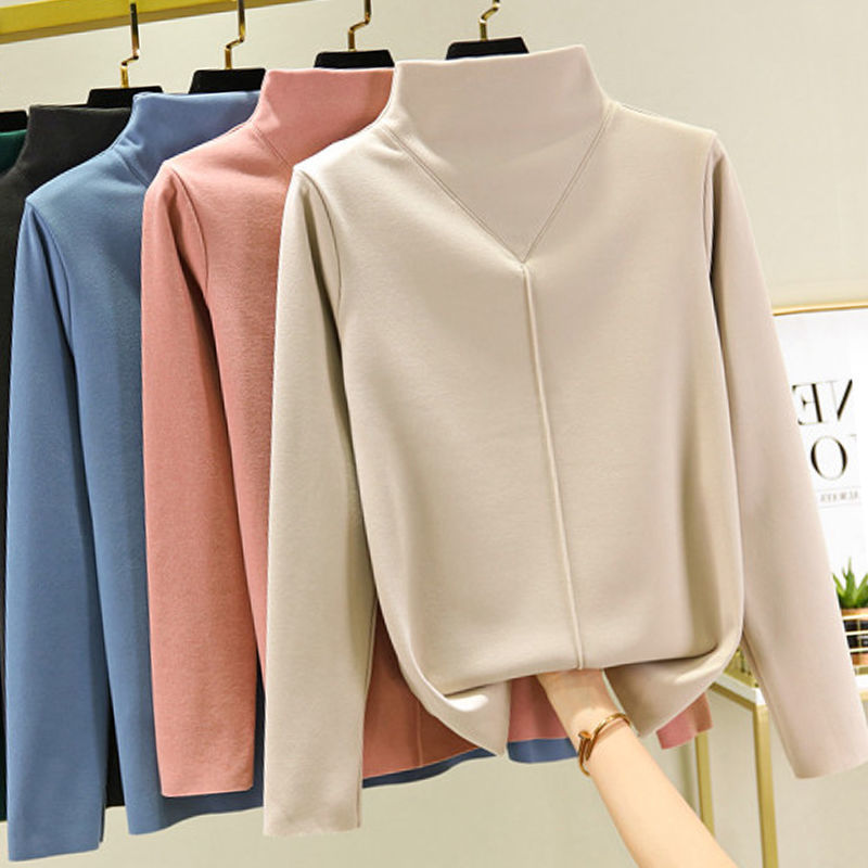 Women's Brushed Fleece Half High Neck Top