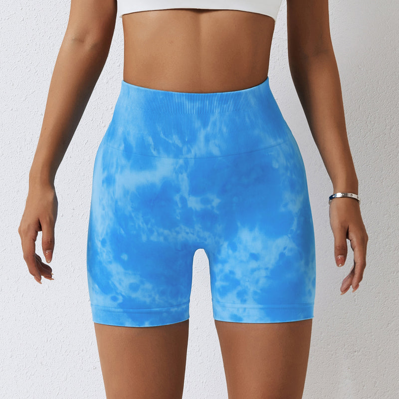 Splash Dyed Seamless Yoga Shorts For Women - WOMONA.COM