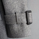 Men's Double Breasted Knee Length Woolen Coat - WOMONA.COM