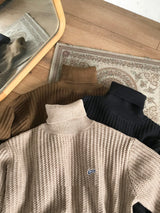 Japanese-style Retro Caramel Turtleneck Sweater