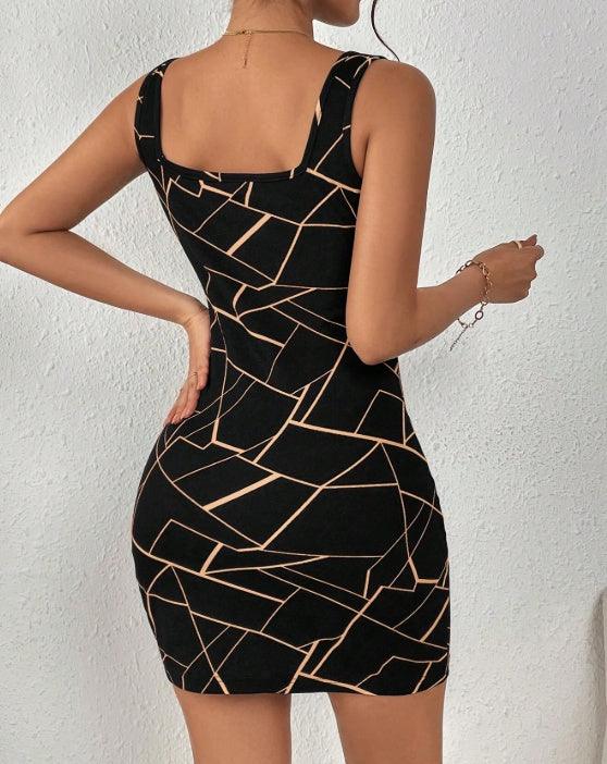 Vestido adelgazante estampado de moda para mujer