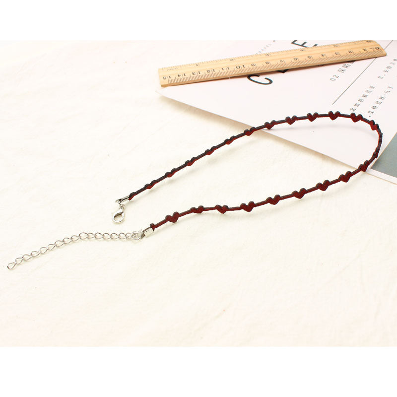 Love Heart Short Clavicle Choker Necklace - WOMONA.COM