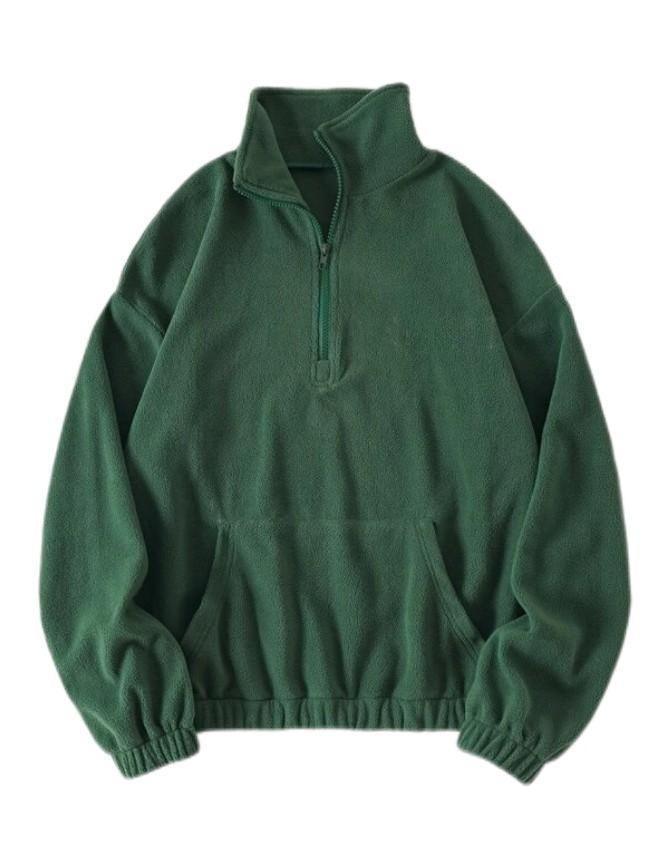 Men's Loose Versatile Zipper Half Cardigan Sweater - WOMONA.COM