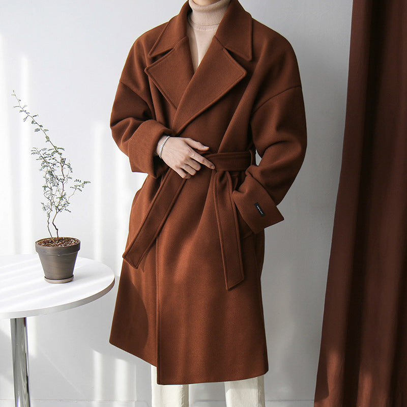 Trendy Gentleman's Wool Thickened Men's Coat - WOMONA.COM