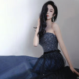 Light Luxury Minority Performance Strapless Dress Host - WOMONA.COM