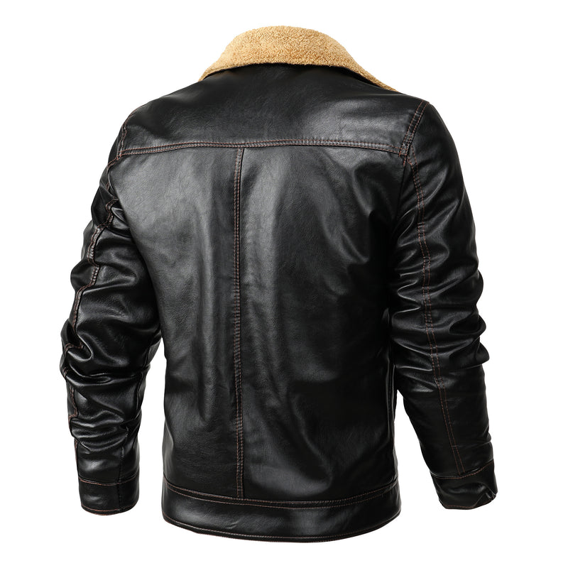 Men's Leather Clothing Loose Casual Slim Fit Handsome - WOMONA.COM